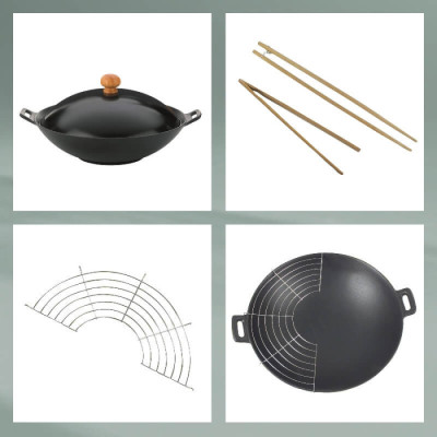 Сковорода KELA WOK Asia, 36 см, 4,5 л, + набір 5 предметів (77943)