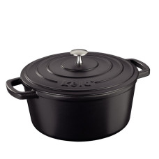 Каструля чавунна з кришкою KELA Calido, чорна, 26 см 5,0 л (12472)