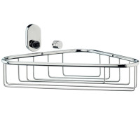 Полка-сетка угловая для ванной комнаты KELA Lucido, серебристая, 28.5х22.5 см (22688)