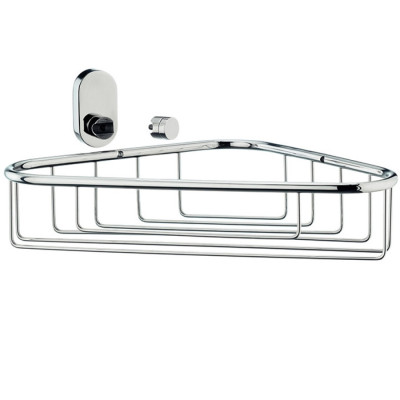 Полиця-сітка кутова для ванної кімнати KELA Lucido, срібляста, 28.5х22.5 см (22688)