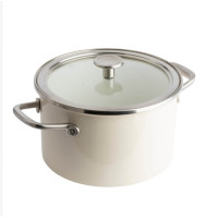 Каструля з кришкою KitchenAid Steel Core, 20 см, 3,7 л, мигдальний крем (CC003266-001)