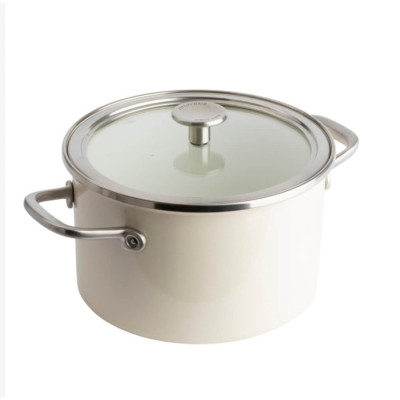 
Каструля з кришкою KitchenAid Steel Core, 20 см, 3,7 л, мигдальний крем (CC003266-001)
