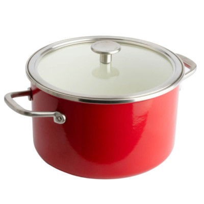 
Каструля з кришкою KitchenAid Steel Core, 24 см, 6 л, червоний (CC003270-001)
