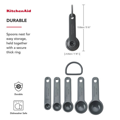 Набір мірних ложок KitchenAid Coreline, 5 шт (KQG057OHCGG)