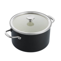 Кастрюля с крышкой KitchenAid Steel Core, 24 см, 6 л, матовый черный (CC006001-001)
