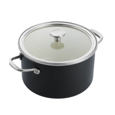 
Каструля з кришкою KitchenAid Steel Core, 24 см, 6 л,матовий чорний (CC006001-001)
