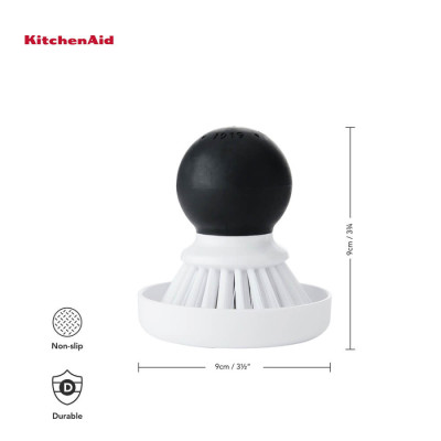 Щітка для миття посуду KitchenAid Sinkware, 9 см, білий (KEG195OSBA)