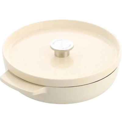 
Сотейник чавунний з кришкою KitchenAid, 26 см, 2,77 л, мигдальний крем (CC009010-001)
