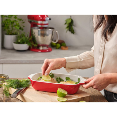Форма для випічки керамогранітна з кришкою KitchenAid 1,9 л. червона (CC006106-001)