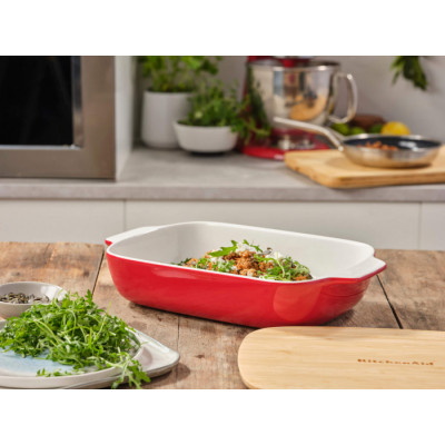 Форма для випічки керамогранітна з кришкою KitchenAid 3,8 л. червона (CC006108-001)