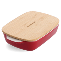 Форма для выпечки керамогранитная с крышкой KitchenAid 0,9л. красная (CC006104-001)