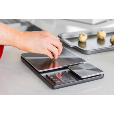 Ваги кухонні KitchenAid Measuring, з подвійною платформою, срібний (KQ909G)