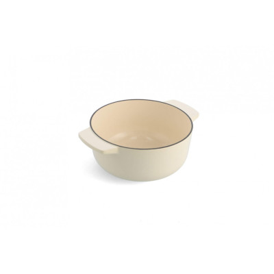 Каструля чавунна з кришкою KitchenAid, 22 см, 3,3 л, колір мигдальний крем (CC006056-001)