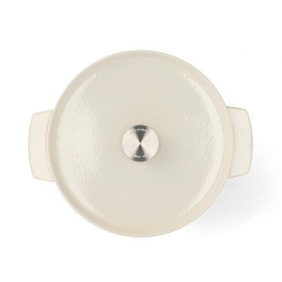 Каструля чавунна з кришкою KitchenAid, 26 см, 5,2 л, колір мигдальний крем (CC006059-001)