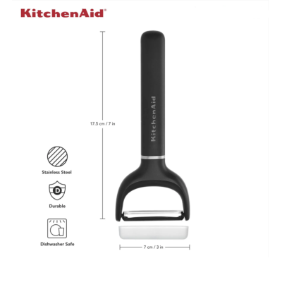 
Овочечистка горизонтальна KitchenAid Classic, 17,5 см, чорний (KHH145OHOBEG)
