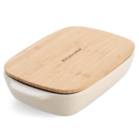 Форма для выпечки керамогранитная с крышкой KitchenAid 1,9л. бежевая (CC006107-001)