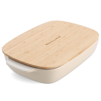 Форма для випічки керамогранітна з кришкою KitchenAid 3,8 л. бежева (CC006109-001)