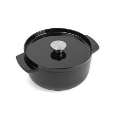 Каструля чавунна з кришкою KitchenAid, 22 см, 3,3 л, чорна (CC006058-001)