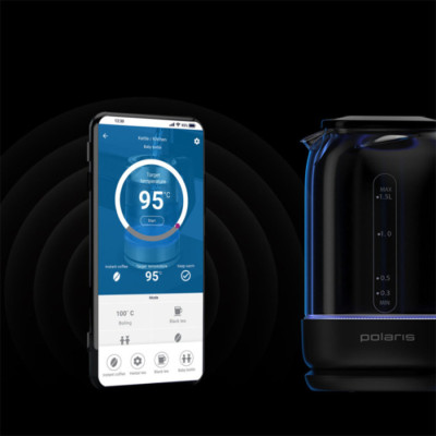 Електрочайник Polaris PWK 17107CGLD WIFI IQ Home Чорний