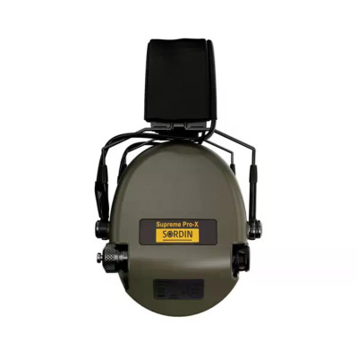 Активні навушники для стрільби Sordin Supreme Pro-X Slim Шкіряне оголів"я(Olive)
