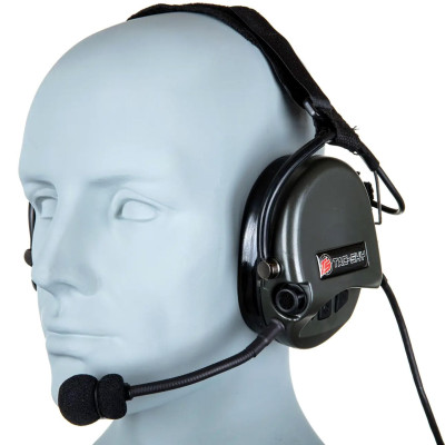 Активные защитные наушники с внешним микрофоном Tac-Sky Neckband PRO Headset - Olive
