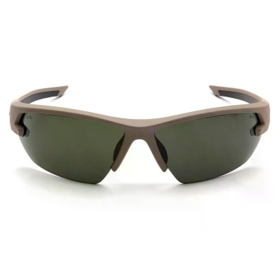 Захисні окуляри Venture Gear Tactical Semtex 2.0 Tan (forest gray) Anti-Fog, чорно-зелені в пісочній оправі