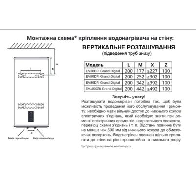 
              Водонагрівач вертикальний WILLER EV80DRI Grand Digital
                          