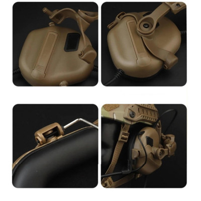 Кріплення адаптер на каску шолом HD-ACC-08 Tan для навушників  Peltor/Earmor/Howard (Чебурашка)