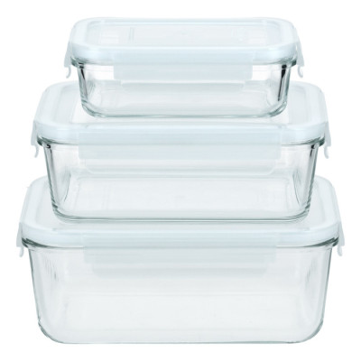 
Набір контейнерів miFamilia Nested collection 3 шт, 400 мл, 1000 мл, 1600 мл, для зберігання, запікання, заморозки, прямокутні (6030-6079-6032)
