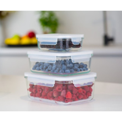 
Набір контейнерів miFamilia Nested collection 3 шт, 400 мл, 1000 мл, 1600 мл, для зберігання, запікання, заморозки, прямокутні (6030-6079-6032)
