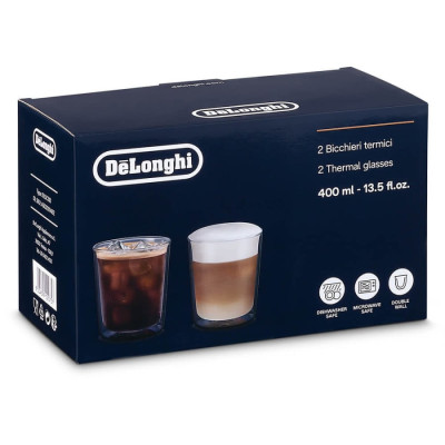 Набір термосклянок з подвійними стінками Delonghi DLSC 318, 2х400 мл