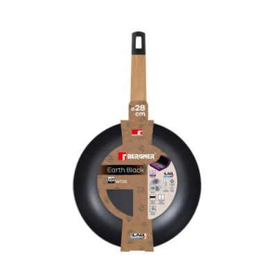 Сковорода вок Bergner Earth black, 28 см (BG-34627-BK)