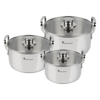 Набір каструль з кришками Bergner MasterPro Smart, 3,14/6,5/11,6 л, 6 предметів (BGMP-2145)