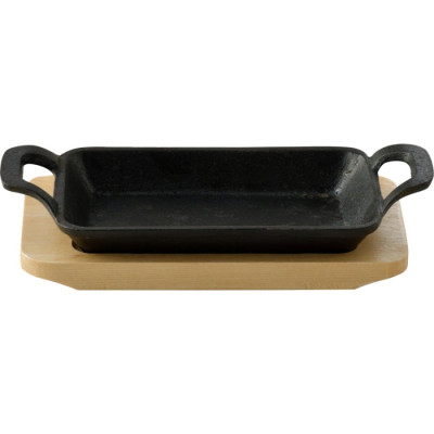 Чавунна мініформа з сервер. дошкою Bergner MasterPro Cook & share, 17х10 см, прямокутна (BGMP-3807-4)