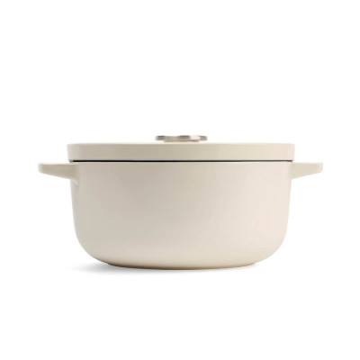 Каструля чавунна з кришкою KitchenAid, 22 см, 3,3 л, колір мигдальний крем (CC006056-001)