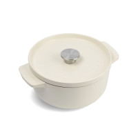 Каструля чавунна з кришкою KitchenAid, 22 см, 3,3 л, колір мигдальний крем (CC006056-001)