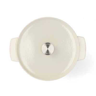Каструля чавунна з кришкою KitchenAid, 26 см, 5,2 л, колір мигдальний крем (CC006059-001)