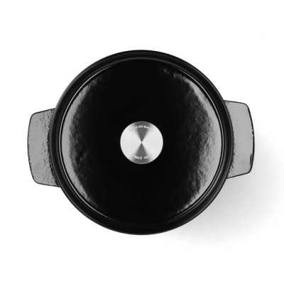 Каструля чавунна з кришкою KitchenAid, 22 см, 3,3 л, чорна (CC006058-001)