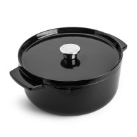 Каструля чавунна з кришкою KitchenAid, 26 см, 5,2 л, чорна (CC006061-001)