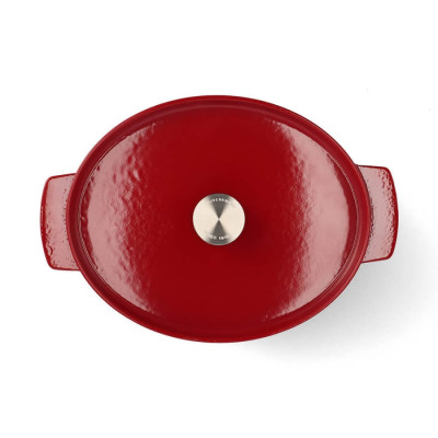 Гусятниця чавунна з кришкою KitchenAid, 30 см, 5,6 л, червона (CC006063-001)