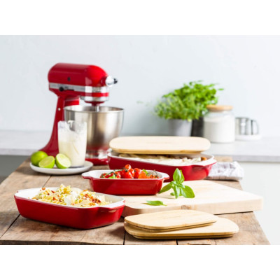 Форма для випічки керамогранітна з кришкою KitchenAid 3,8 л. червона (CC006108-001)