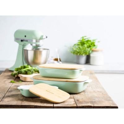 Форма для випічки керамогранітна з кришкою KitchenAid 0,9 л. зелена (CC007424-001)
