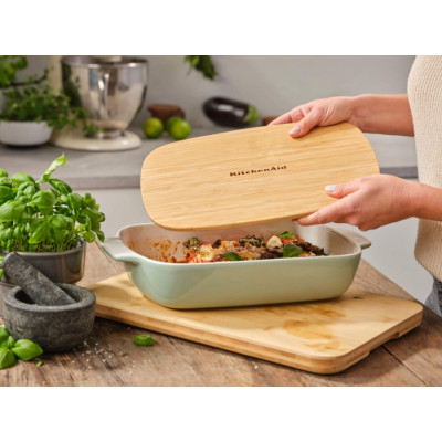 Форма для випічки керамогранітна з кришкою KitchenAid 3,8 л. зелена (CC007426-001)