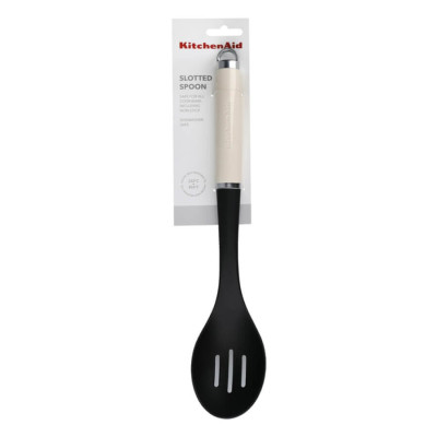 Ложка для сервіровки з прорізами KitchenAid Coreline, 35 см, кремовий (KAG004OHACE)