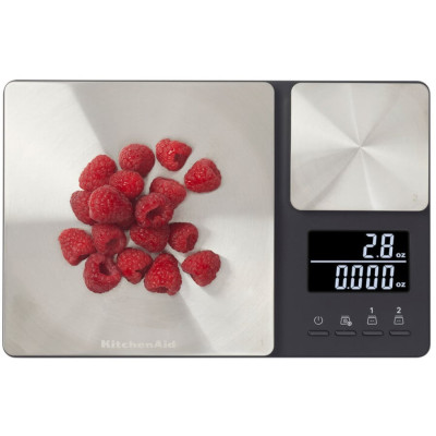 Ваги кухонні KitchenAid Measuring, з подвійною платформою, срібний (KQ909G)