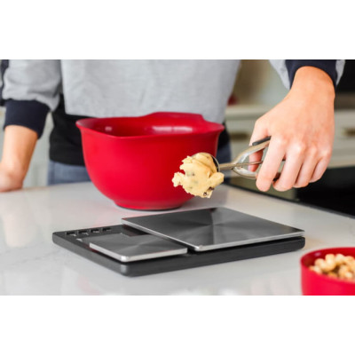 Ваги кухонні KitchenAid Measuring, з подвійною платформою, срібний (KQ909G)