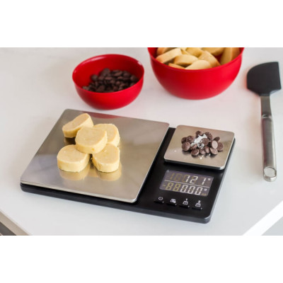 Ваги кухонні KitchenAid Measuring, з подвійною платформою, срібний (KQ909G)