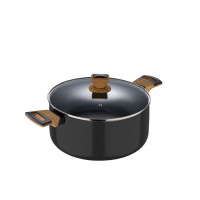 Каструля з кришкою Bergner Earth black, 20 см, 2.5 л (BG-32035-BK)