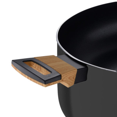 Каструля з кришкою Bergner Earth black, 28 см, 6 л (BG-32037-BK)