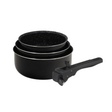 Набір ковшів Bergner Click&cook black, 16/18/20 см (BG-31602-BK)